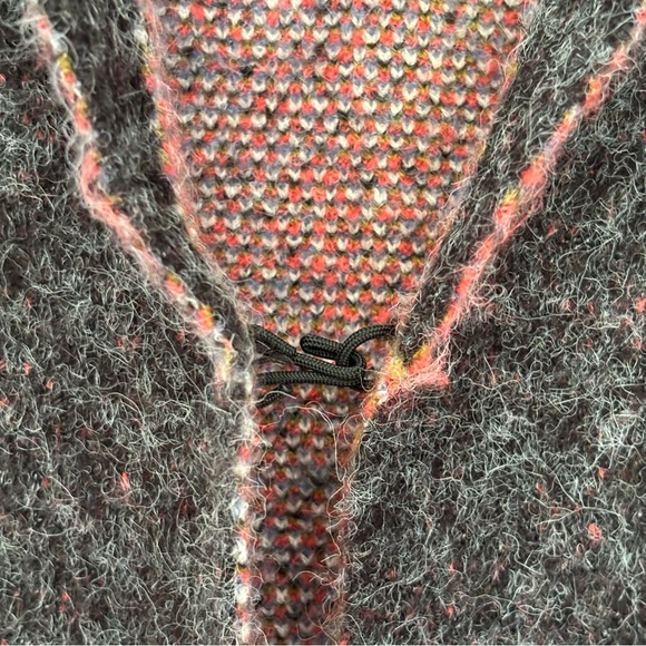 Vertigo Dark Gray Floral Cardigan Sweater Coat Oversized Size Small - Picture 7 of 15